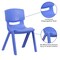 Emma and Oliver 4 Pack Plastic Stack School Chair with 15.5"H Seat, 3rd-7th School Chair